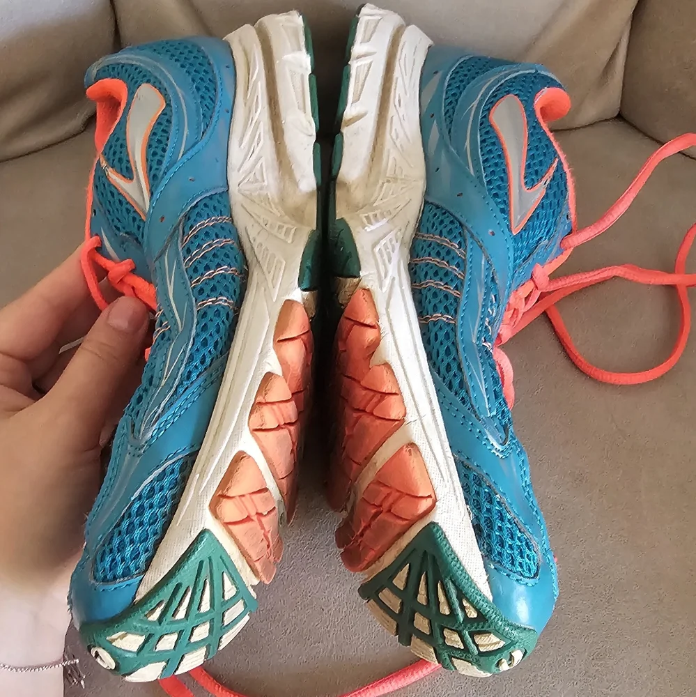 Brooks bright blue and‎ orange sneakers size 10
